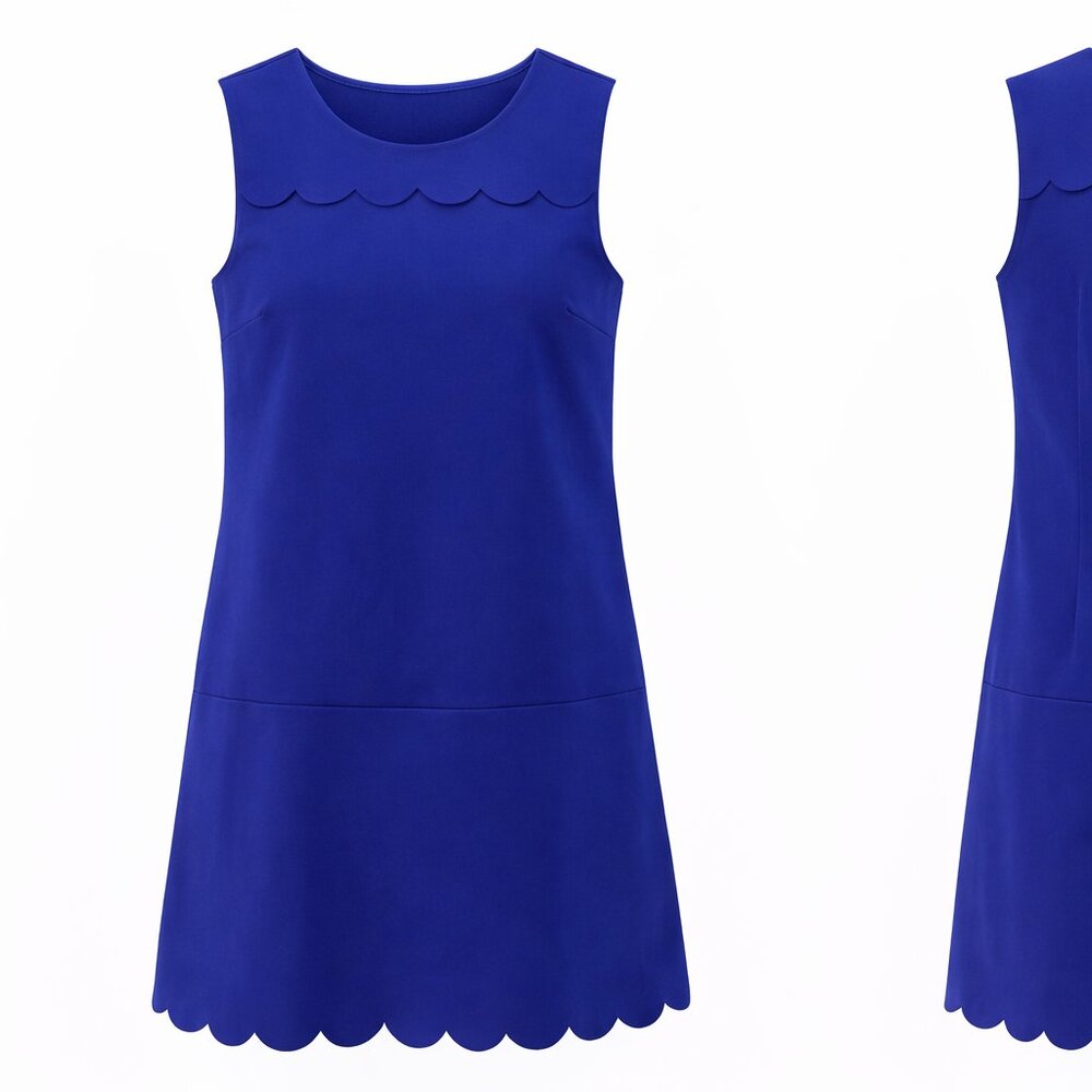 Girls Dress - Crewcuts Blue Scallop Dress